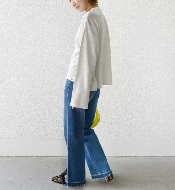 SHIPS for women「〈洗濯機可能〉ワイド スリーブ ワッフル プルオーバー」|Tシャツ・カットソー|