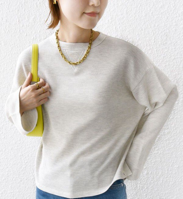 SHIPS for women「〈洗濯機可能〉ワイド スリーブ ワッフル プルオーバー」|Tシャツ・カットソー|