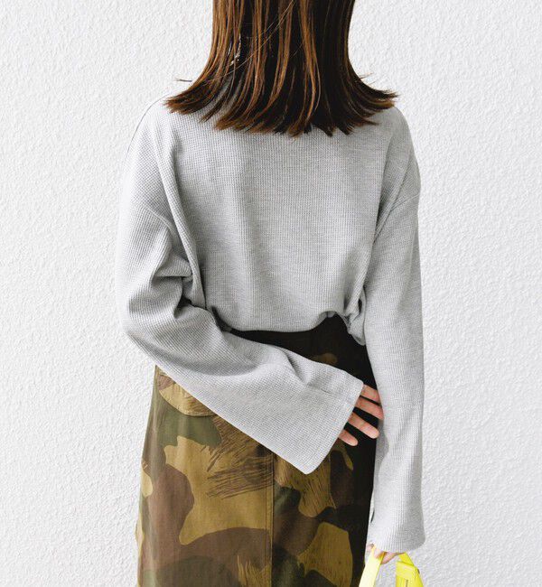 SHIPS for women「〈洗濯機可能〉ワイド スリーブ ワッフル プルオーバー」|Tシャツ・カットソー|