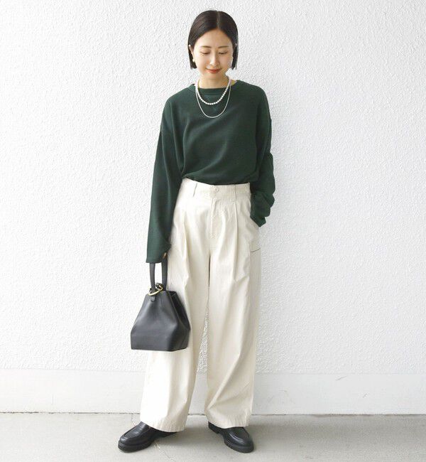 SHIPS for women「〈洗濯機可能〉ワイド スリーブ ワッフル プルオーバー」|Tシャツ・カットソー|