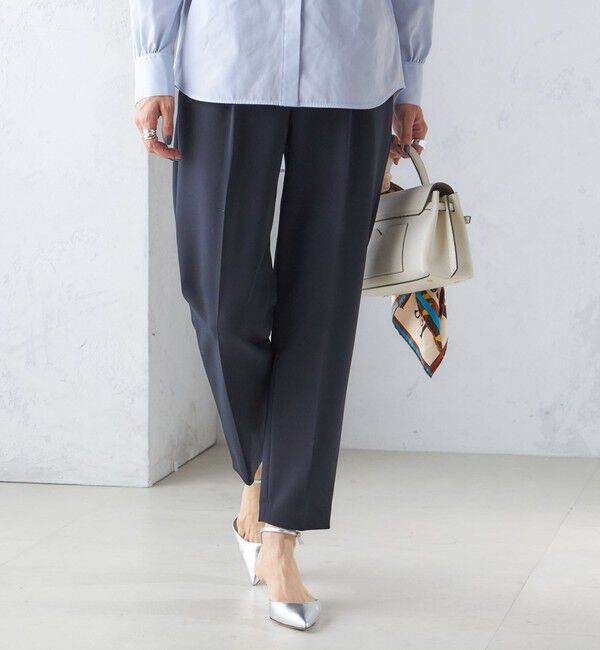 SHIPS for women「〈手洗い可能〉タック テーパード パンツ（セットアップ対応）」|その他|ネイビー