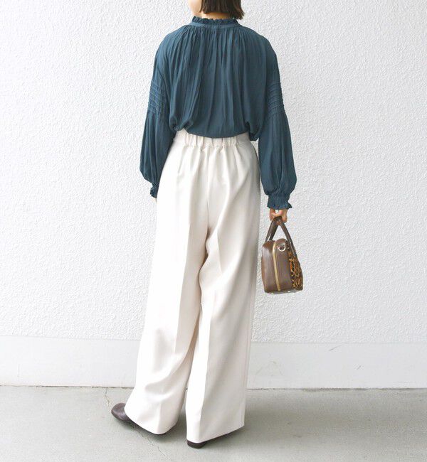 SHIPS for women「〈手洗い可能〉割繊 前後 2WAY 袖タック デザイン ブラウス」|シャツ・ブラウス|