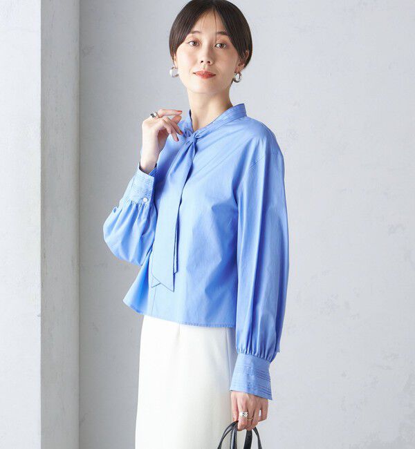 SHIPS for women「〈手洗い可能〉ブロード ボウタイ ブラウス」|シャツ・ブラウス|