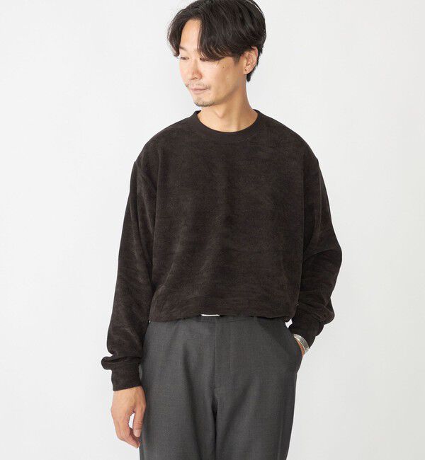 SHIPS「SHIPS:〈手洗い可能〉モール ダブルフェイス クルーネック プルオーバー」|プルオーバー|ダークオリーブ