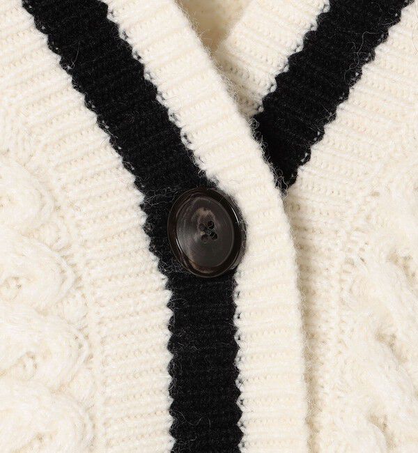 SHIPS for women「【WEB限定】袖 フリル チルデン ケーブル ライン カーディガン」|カーディガン|