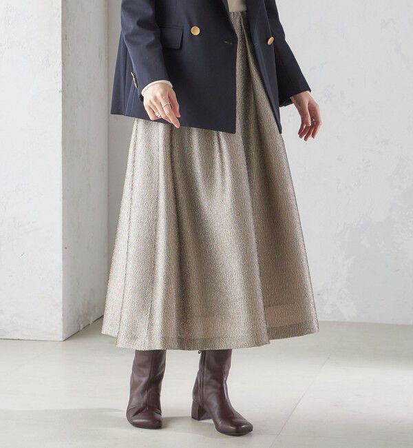 SHIPS for women「〈手洗い可能〉ラメ ブッチャー タック フレア スカート」|フレア|