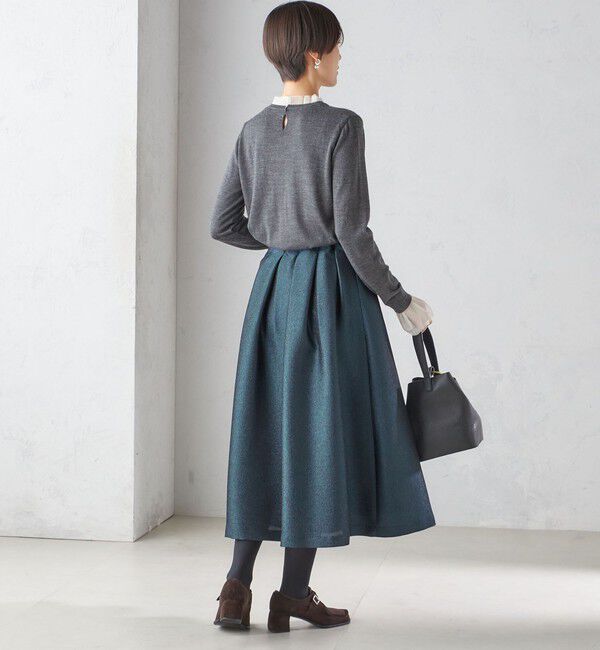 SHIPS for women「〈手洗い可能〉ラメ ブッチャー タック フレア スカート」|フレア|