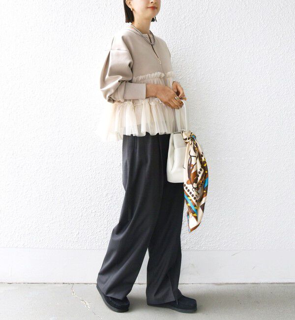 SHIPS for women「【WEB限定】 〈手洗い可能〉ダンボール &times; チュール ジップ 羽織」|その他|