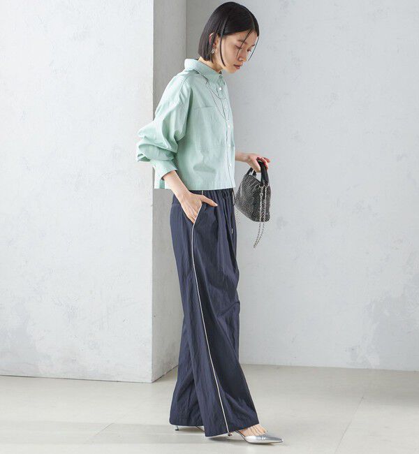 SHIPS for women「〈洗濯機可能〉ピン オックス 刺繍 クロップド シャツ」|シャツ・ブラウス|