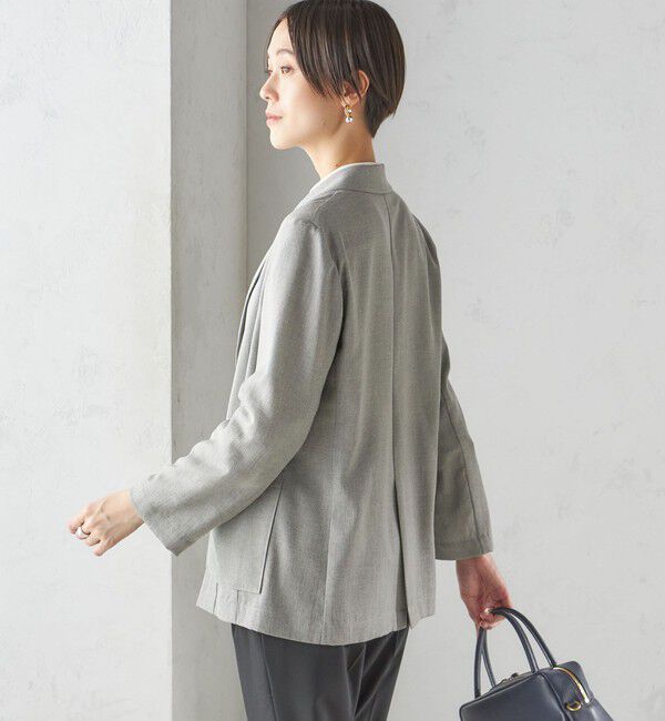 SHIPS for women「〈接触冷感/手洗い可能〉トリアセテート混 シングル 2ボタン ジャケット」|テーラードジャケット|