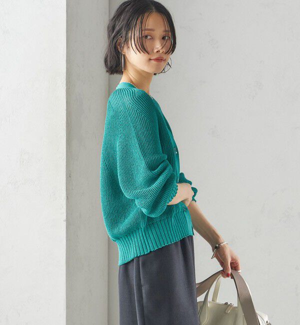 SHIPS for women「〈手洗い可能〉ペーパー ポリエステル Vネック カーディガン」|カーディガン|