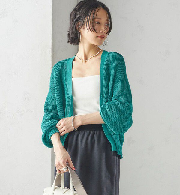 SHIPS for women「〈手洗い可能〉ペーパー ポリエステル Vネック カーディガン」|カーディガン|