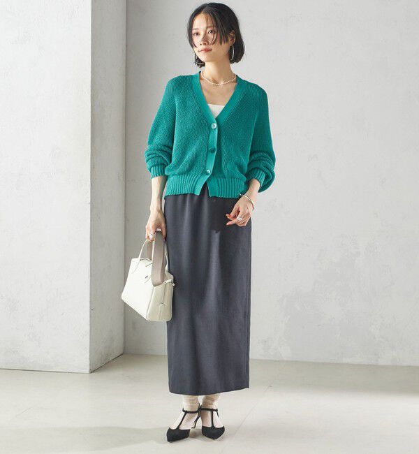 SHIPS for women「〈手洗い可能〉ペーパー ポリエステル Vネック カーディガン」|カーディガン|