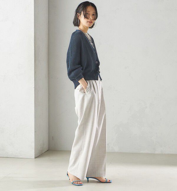 SHIPS for women「〈手洗い可能〉ペーパー ポリエステル Vネック カーディガン」|カーディガン|