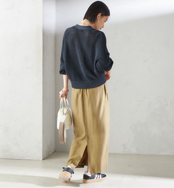 SHIPS for women「〈手洗い可能〉ペーパー ポリエステル Vネック カーディガン」|カーディガン|