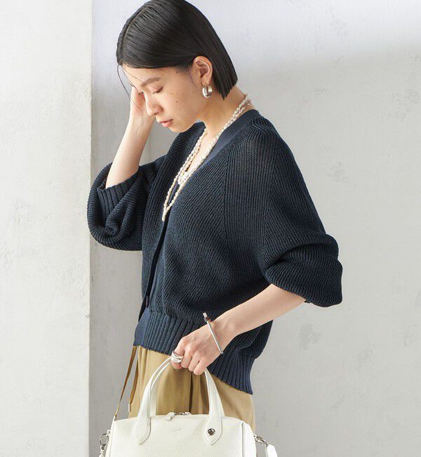 SHIPS for women「〈手洗い可能〉ペーパー ポリエステル Vネック カーディガン」|カーディガン|