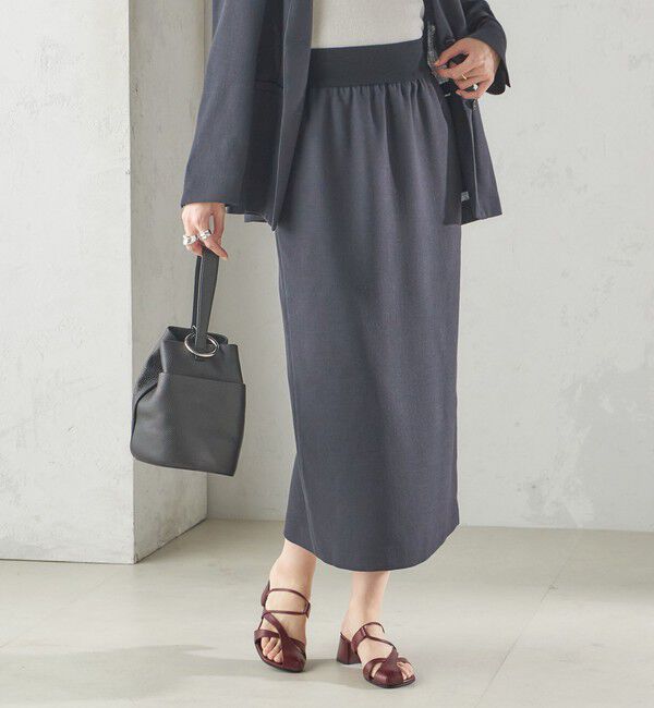 SHIPS for women「〈手洗い可能〉Asami 麻調合繊 ウエスト リブ タイト スカート」|タイト|