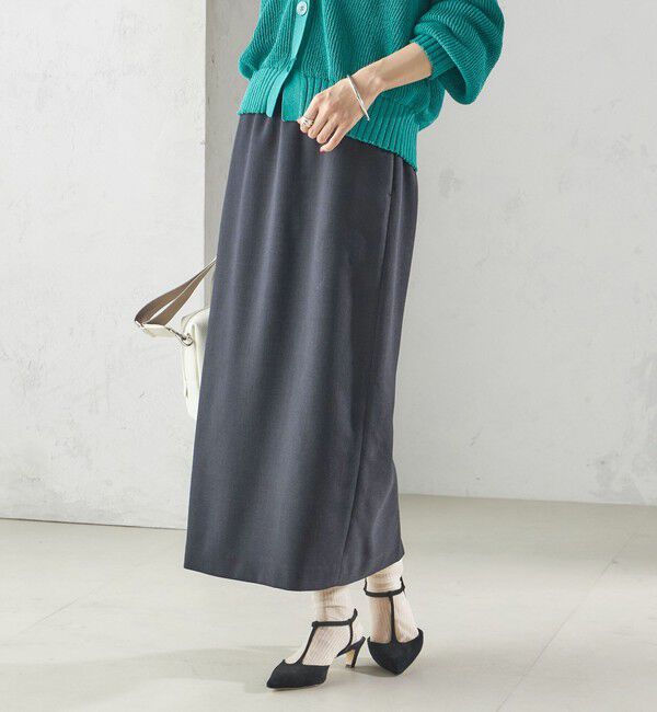 SHIPS for women「〈手洗い可能〉Asami 麻調合繊 ウエスト リブ タイト スカート」|タイト|