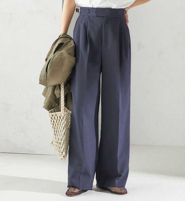 SHIPS for women「〈手洗い可能〉Asami 麻調合繊 2タック ワイドパンツ」|その他|