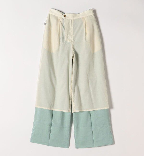 quaranciel「quaranciel:〈洗濯機可能〉リネン ミックス ワイド タック イージー パンツ」|スラックス|