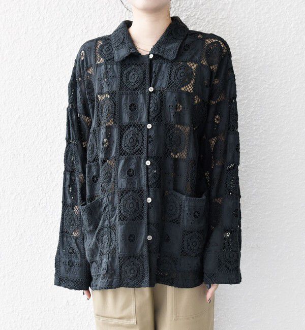 SHIPS any「SHIPS any:〈手洗い可能〉パッチワーク レース ジャケット シャツ」|その他|
