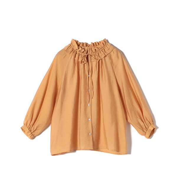 SHIPS for women「〈手洗い可能〉シルク混 シアー フリル ネック ギャザー ブラウス」|シャツ・ブラウス|