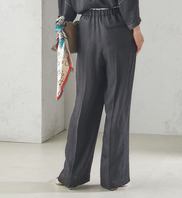 SHIPS for women「〈接触冷感/吸水速乾〉アセテート ワッシャー ウエスト デザイン パンツ」|スラックス|