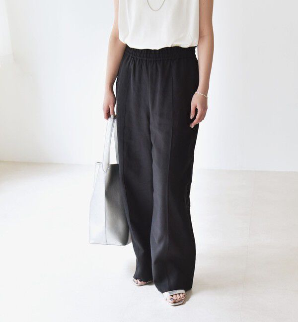 quaranciel「quaranciel:〈洗濯機可能〉ラミー ピンタック ワイド イージー パンツ」|その他|