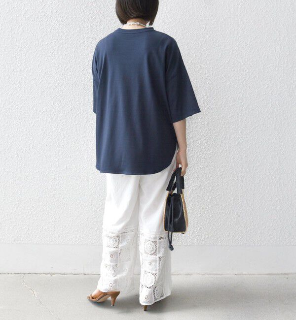 SHIPS any「《一部予約》SHIPS any:〈接触冷感/汗染み防止加工/洗濯機可能〉ラウンドヘム クルー ビッグ TEE」|Tシャツ・カットソー|