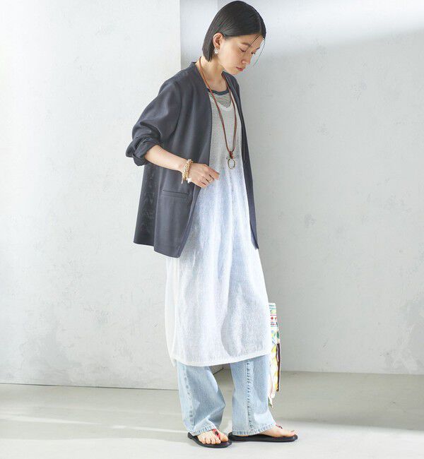 SHIPS for women「〈手洗い可能〉前後 2WAY イタリアン シアー リネン ワンピース」|ワンピース|