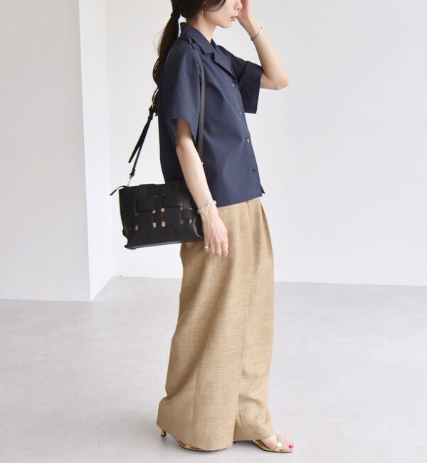 quaranciel「quaranciel:〈洗濯機可能〉ミニサッカー ハーフスリーブ 開襟 シャツ」|シャツ・ブラウス|