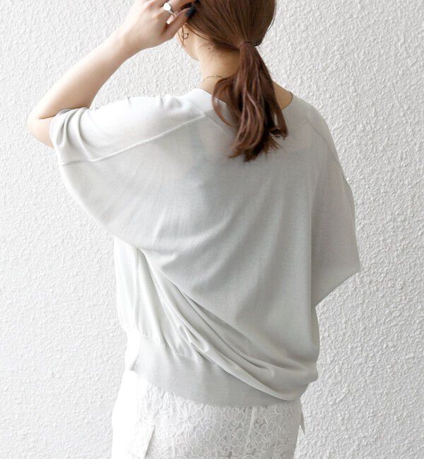 SHIPS any「《一部予約》SHIPS any:〈接触冷感/手洗い可能〉Vネック ドルマン ミディ カーディガン」|カーディガン|