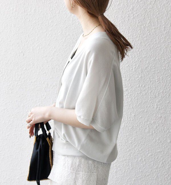 SHIPS any「《一部予約》SHIPS any:〈接触冷感/手洗い可能〉Vネック ドルマン ミディ カーディガン」|カーディガン|