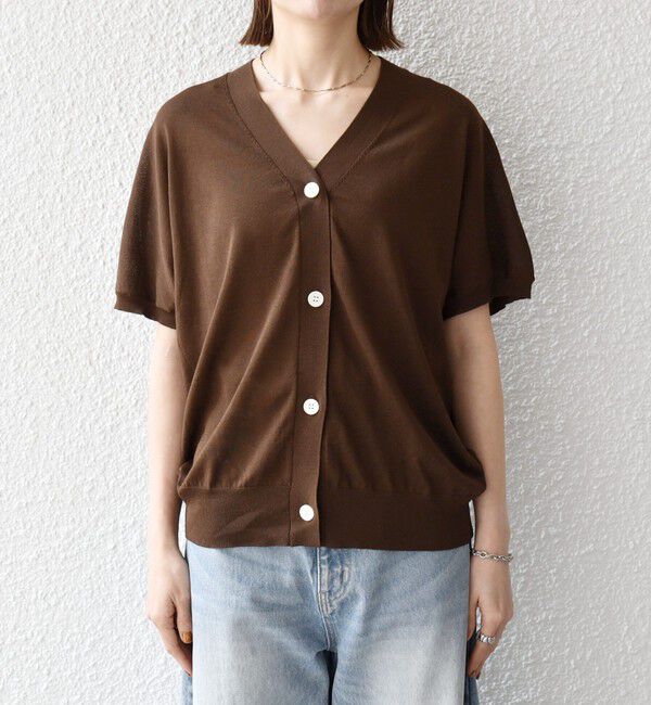 SHIPS any「《一部予約》SHIPS any:〈接触冷感/手洗い可能〉Vネック ドルマン ミディ カーディガン」|カーディガン|