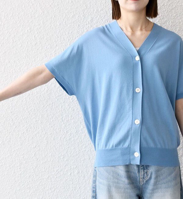 SHIPS any「《一部予約》SHIPS any:〈接触冷感/手洗い可能〉Vネック ドルマン ミディ カーディガン」|カーディガン|