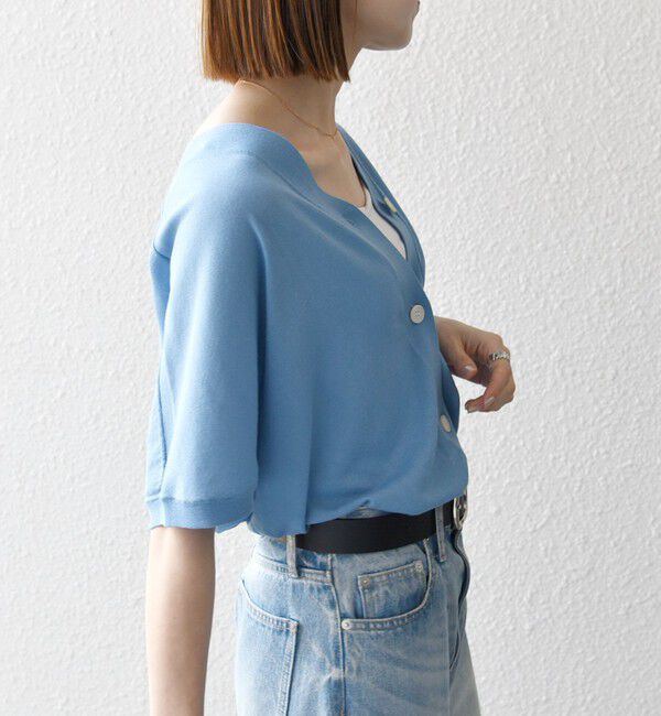 SHIPS any「《一部予約》SHIPS any:〈接触冷感/手洗い可能〉Vネック ドルマン ミディ カーディガン」|カーディガン|