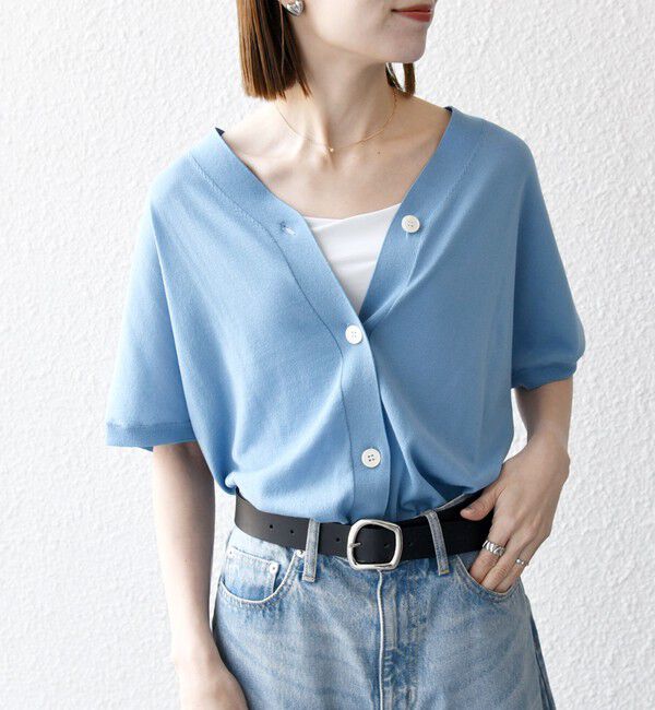 SHIPS any「《一部予約》SHIPS any:〈接触冷感/手洗い可能〉Vネック ドルマン ミディ カーディガン」|カーディガン|