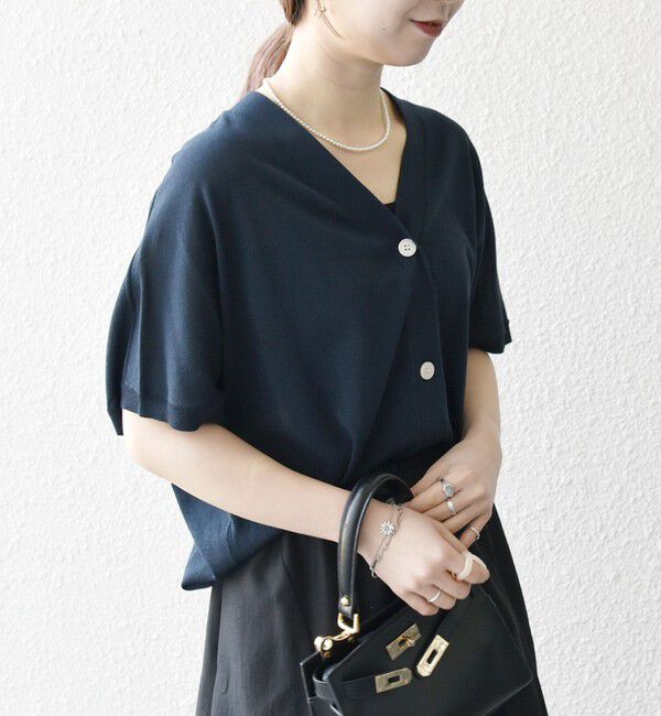 SHIPS any「《一部予約》SHIPS any:〈接触冷感/手洗い可能〉Vネック ドルマン ミディ カーディガン」|カーディガン|