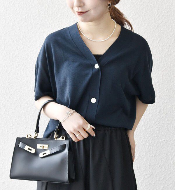 SHIPS any「《一部予約》SHIPS any:〈接触冷感/手洗い可能〉Vネック ドルマン ミディ カーディガン」|カーディガン|