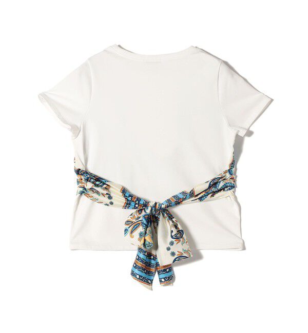 SHIPS for women「【WEB限定】〈手洗い可能〉スカーフ コンビ TEE」|Tシャツ・カットソー|