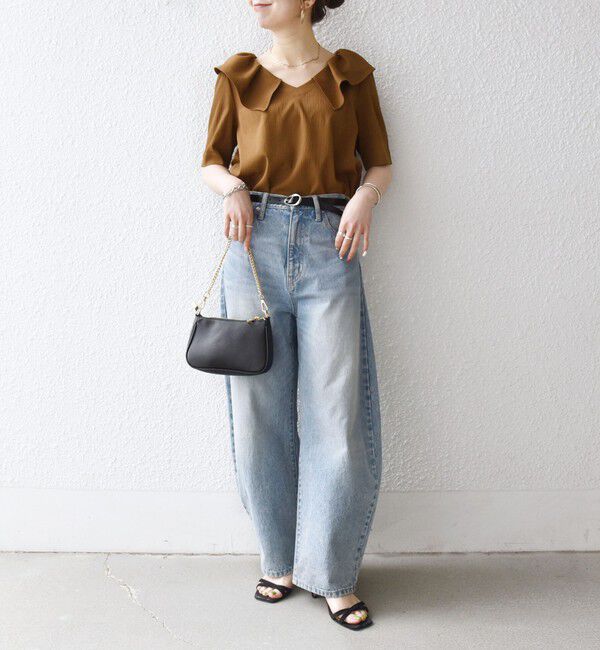 SHIPS any「《一部追加予約》【WEB限定】SHIPS any:〈洗濯機可能〉ラフ サテン フリルカラー ブラウス 26SS」|シャツ・ブラウス|