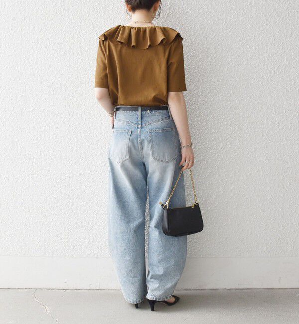 SHIPS any「《一部追加予約》【WEB限定】SHIPS any:〈洗濯機可能〉ラフ サテン フリルカラー ブラウス 26SS」|シャツ・ブラウス|