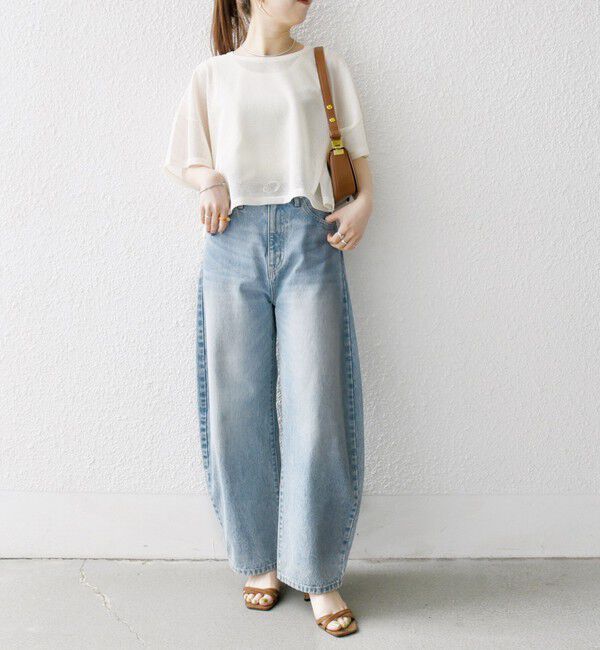 SHIPS any「SHIPS any:〈手洗い可能〉メッシュ シアー ワイド TEE &times; タンク セット」|Tシャツ・カットソー|