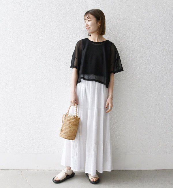 SHIPS any「SHIPS any:〈手洗い可能〉メッシュ シアー ワイド TEE &times; タンク セット」|Tシャツ・カットソー|