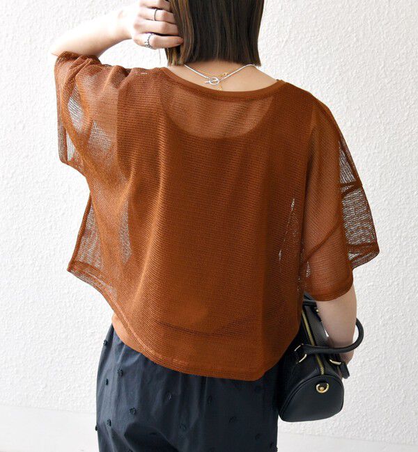 SHIPS any「SHIPS any:〈手洗い可能〉メッシュ シアー ワイド TEE &times; タンク セット」|Tシャツ・カットソー|