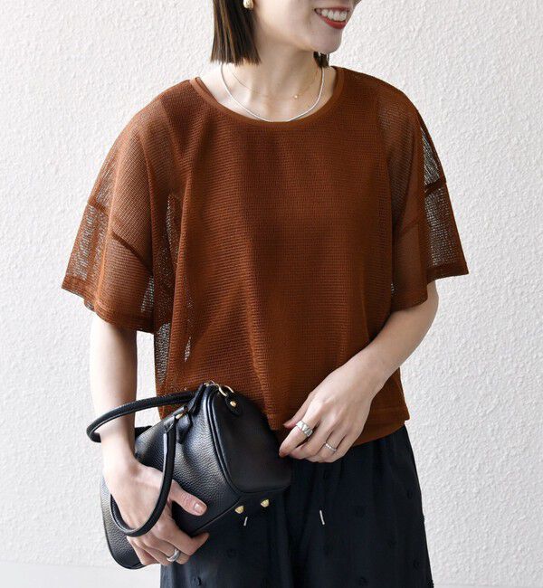 SHIPS any「SHIPS any:〈手洗い可能〉メッシュ シアー ワイド TEE &times; タンク セット」|Tシャツ・カットソー|