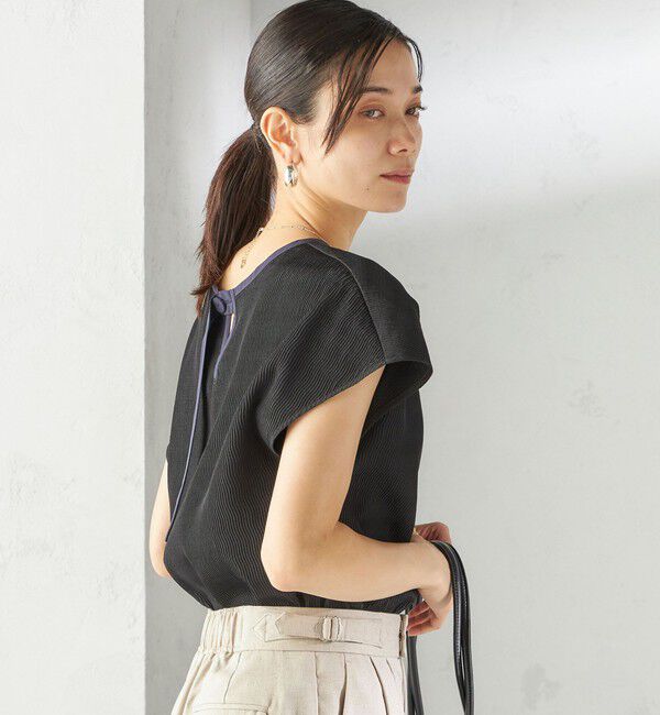 SHIPS for women「〈手洗い可能〉ウェーブ プリーツ 前後 2WAY ブラウス」|シャツ・ブラウス|