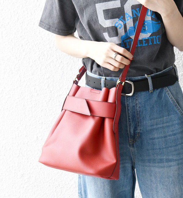 SHIPS any「SHIPS any: ベルト デザイン 巾着 ショルダー バッグ」|ショルダー・メッセンジャー|