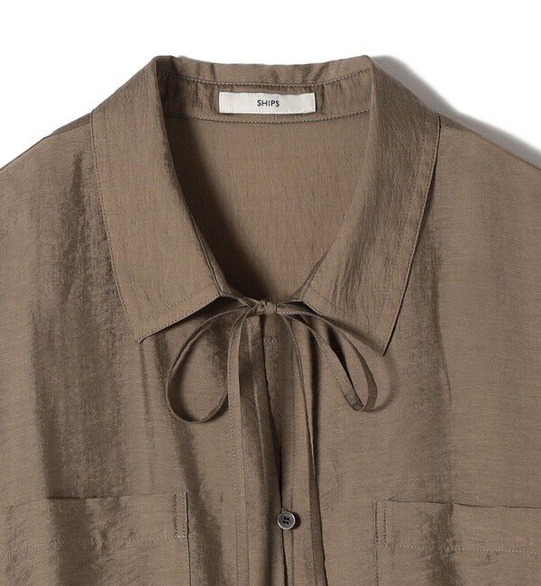 SHIPS for women「〈手洗い可能〉シアー シルク混 オープンカラー シャツ」|シャツ・ブラウス|