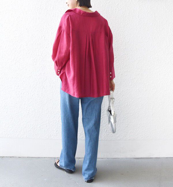 SHIPS for women「〈手洗い可能〉シアー シルク混 オープンカラー シャツ」|シャツ・ブラウス|